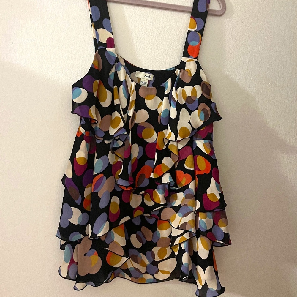 Anthropologie Odille Polka Dot Silk Top Size 0